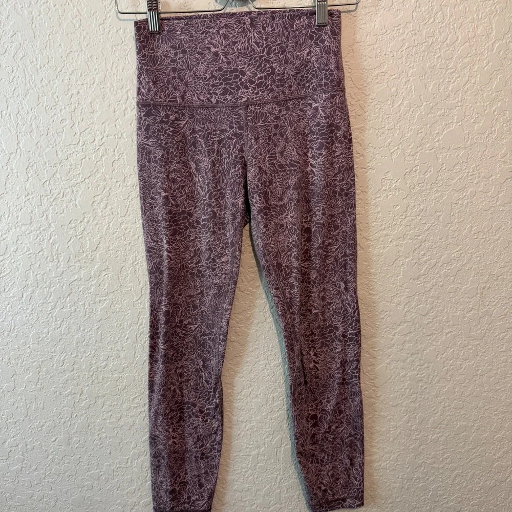 Lululemon Align High Rise Leggings 6 Floral Plum Yoga Athleisure LW5BVMS - Picture 2 of 6